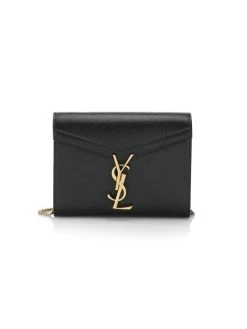Saint Laurent Cassandra Leather Wallet-On-Chain
