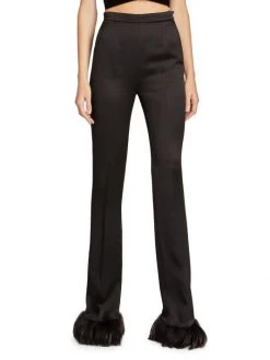 Saint Laurent Feather Cuff Slim-Fit Pants -Saint Laurent Sales Store unnamed file 1392