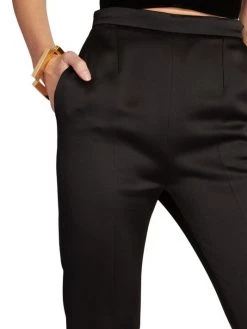 Saint Laurent Feather Cuff Slim-Fit Pants -Saint Laurent Sales Store unnamed file 1396