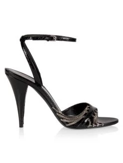 Saint Laurent Sexy 100 Snakeskin Sandals