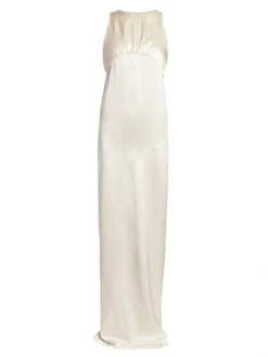 Saint Laurent Silk Blouson Column Gown