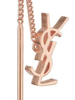 Saint Laurent Opyum Threader Metal Earrings Rose Gold -Saint Laurent Sales Store unnamed file 1419