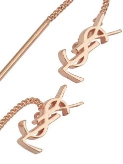 Saint Laurent Opyum Threader Metal Earrings Rose Gold -Saint Laurent Sales Store unnamed file 1420