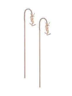 Saint Laurent Opyum Threader Metal Earrings Rose Gold -Saint Laurent Sales Store unnamed file 1421