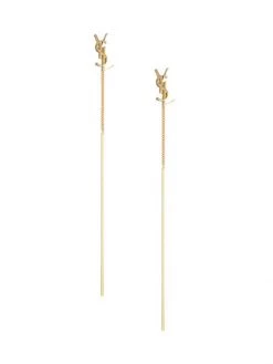 Saint Laurent Opyum Threader Metal Earrings Rose Gold -Saint Laurent Sales Store unnamed file 1423