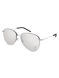 Saint Laurent Mirrored Metal 61MM Navigator Sunglasses For Men