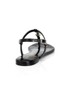 Saint Laurent Cassandra Croc-Embossed Leather Slingback Thong Sandals -Saint Laurent Sales Store unnamed file 143
