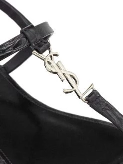 Saint Laurent Cassandra Croc-Embossed Leather Slingback Thong Sandals -Saint Laurent Sales Store unnamed file 146