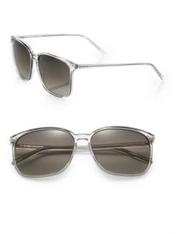 Saint Laurent Square Acetate Sunglasses Grey