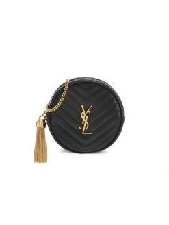 Saint Laurent Logo Matelassé Tassel Coin Purse-On-Chain