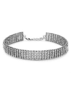 Saint Laurent Rhinestone Knitted Choker Oro