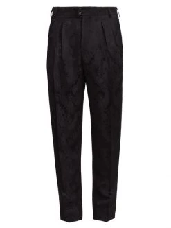 Saint Laurent Paisley Silk Trousers For Men