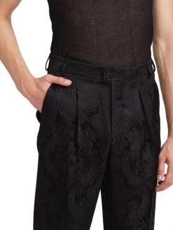 Saint Laurent Paisley Silk Trousers For Men -Saint Laurent Sales Store unnamed file 1510