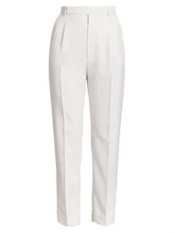Saint Laurent Wool Flat Front Trousers