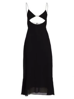 Saint Laurent Cut-Out Backless Midi Dress