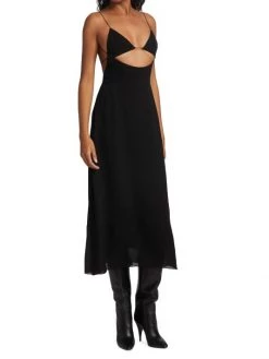 Saint Laurent Cut-Out Backless Midi Dress -Saint Laurent Sales Store unnamed file 1554