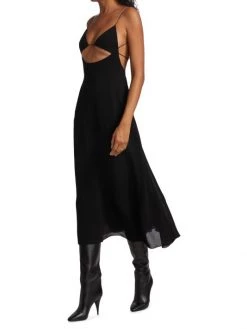 Saint Laurent Cut-Out Backless Midi Dress -Saint Laurent Sales Store unnamed file 1555