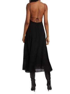 Saint Laurent Cut-Out Backless Midi Dress -Saint Laurent Sales Store unnamed file 1556