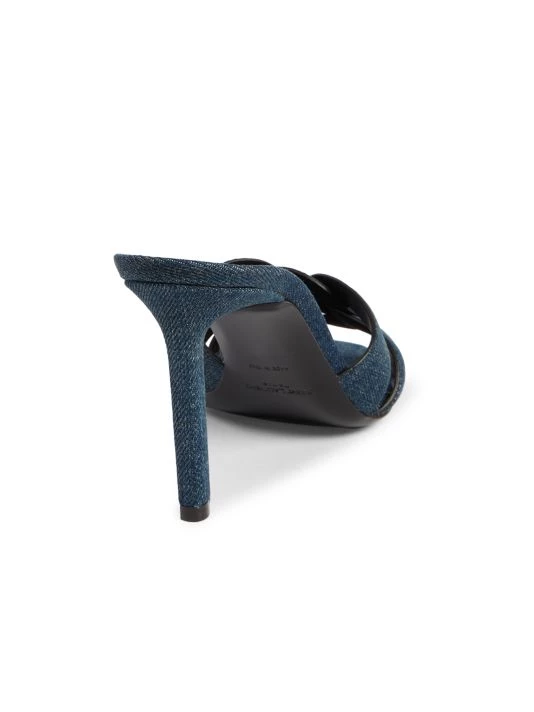 Saint Laurent Tribute Denim Stiletto Sandals 5 Saint Laurent Tribute Denim Stiletto Sandals - Image 3