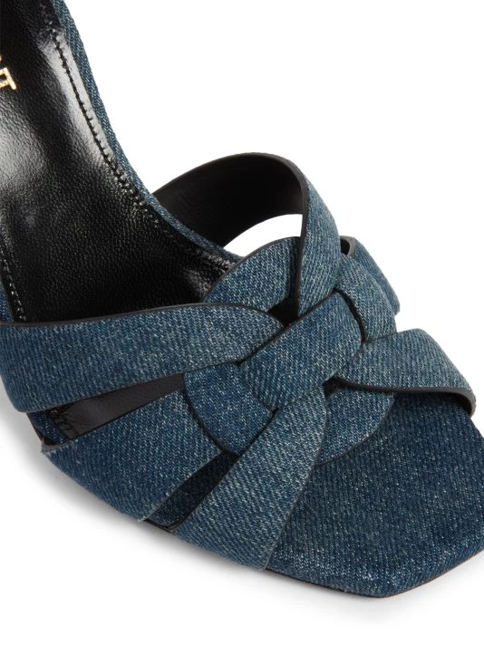 Saint Laurent Tribute Denim Stiletto Sandals 8 Saint Laurent Tribute Denim Stiletto Sandals - Image 6