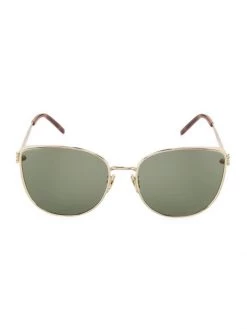 Saint Laurent Monogram Metal Spoiler 61MM Round Sunglasses