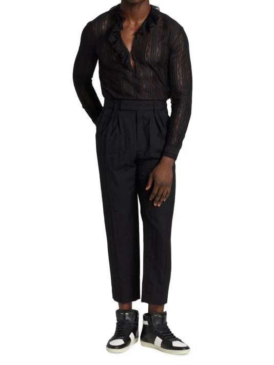Saint Laurent High-Rise Wool Trousers For Men 4 Saint Laurent High-Rise Wool Trousers For Men - Image 2