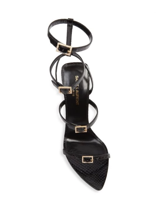 Saint Laurent Snakeskin Leather Strappy Sandals 7 Saint Laurent Snakeskin Leather Strappy Sandals - Image 5