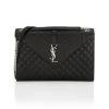 Saint Laurent Large Logo Mix Matelassé Leather Satchel Noir