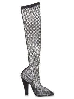 Saint Laurent Koller Rhinestone Mesh Boots