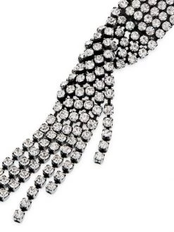 Saint Laurent Silvertone Metal & Crystal Twisted Drop Earrings -Saint Laurent Sales Store unnamed file 1706