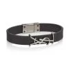 Saint Laurent Silvertone Leather Logo Bracelet -Saint Laurent Sales Store unnamed file 1711