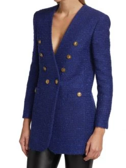 Saint Laurent Double-Breasted Tweed Blazer -Saint Laurent Sales Store unnamed file 1723