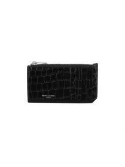 Saint Laurent Leather Credit Card Wallet