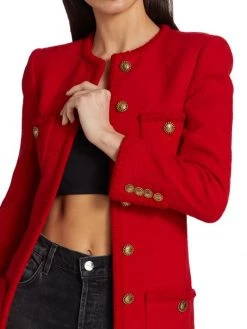 Saint Laurent Wool Tweed Long Jacket -Saint Laurent Sales Store unnamed file 1762