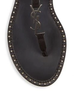 Saint Laurent Iota Logo Suede Slingback Thong Sandals -Saint Laurent Sales Store unnamed file 1773