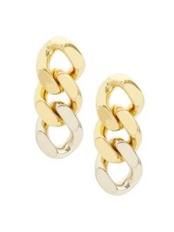 Saint Laurent 3 Curb Chain-Links Earrings
