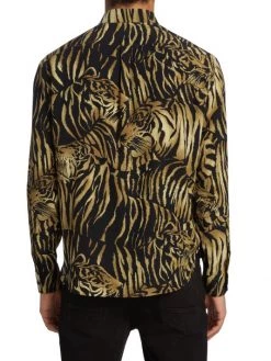 Saint Laurent Tiger Silk Button-Up Shirt For Men -Saint Laurent Sales Store unnamed file 1798