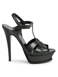 Saint Laurent Tribute Leather Platform Sandals