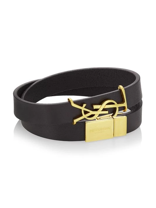 Saint Laurent Opyum Leather Double Wrap Bracelet 3 Saint Laurent Opyum Leather Double Wrap Bracelet