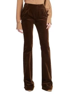 Saint Laurent Pleated Velvet Flare Pants -Saint Laurent Sales Store unnamed file 1851