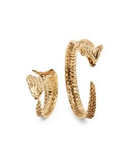 Saint Laurent Goldtone Asymmetrical Snake Earrings