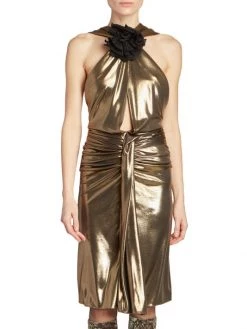 Saint Laurent Metallic Rosette Sheath Dress 11 Saint Laurent Metallic Rosette Sheath Dress -Saint Laurent Sales Store unnamed file 1898