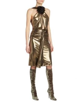 Saint Laurent Metallic Rosette Sheath Dress 14 Saint Laurent Metallic Rosette Sheath Dress -Saint Laurent Sales Store unnamed file 1901