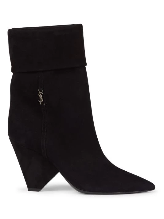 Saint Laurent Liz Logo Suede Boots 3 Saint Laurent Liz Logo Suede Boots