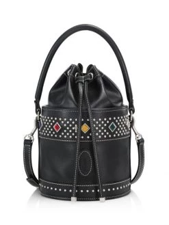 Saint Laurent Small Embellished Leather Bucket Bag