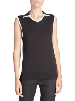 Saint Laurent Logo-Embroidered Collared Vest -Saint Laurent Sales Store unnamed file 1915