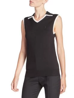 Saint Laurent Logo-Embroidered Collared Vest -Saint Laurent Sales Store unnamed file 1916