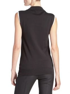 Saint Laurent Logo-Embroidered Collared Vest -Saint Laurent Sales Store unnamed file 1917