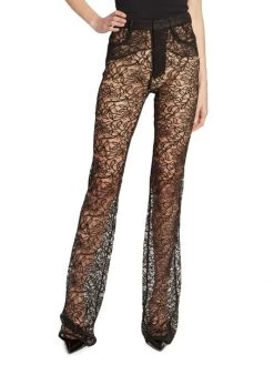 Saint Laurent Sheer Lace Slim-Straight Pants -Saint Laurent Sales Store unnamed file 1924