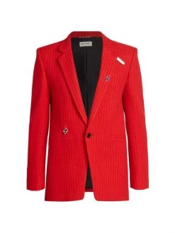 Saint Laurent Pinstriped Tailored Blazer For Men